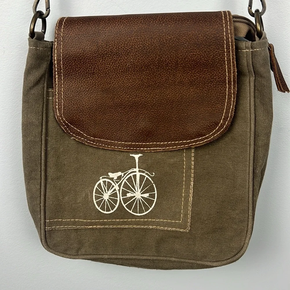 Myra bag crossbody adjustable strap bicycle print bag